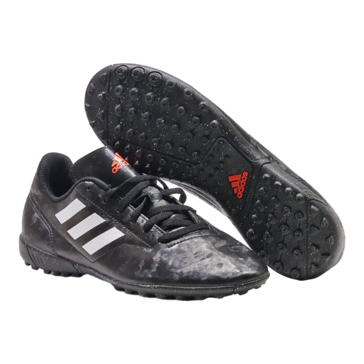 ADIDAS Low Top Trainers Black Leather Mens UK 5.5