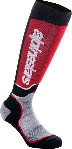 ALPINESTARS MX Plus Socks - Black/Red/Gray - Medium 4702324-1215-M