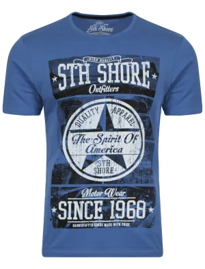 American Spirit Print T-Shirt in Federal Blue  - South Shore