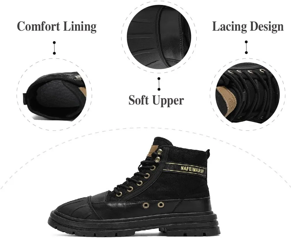 Asifn Mens Casual Boots Waterproof Hiking Boots Lightweight Non-slip Safety Boots Breathable Outdoor Work Boots