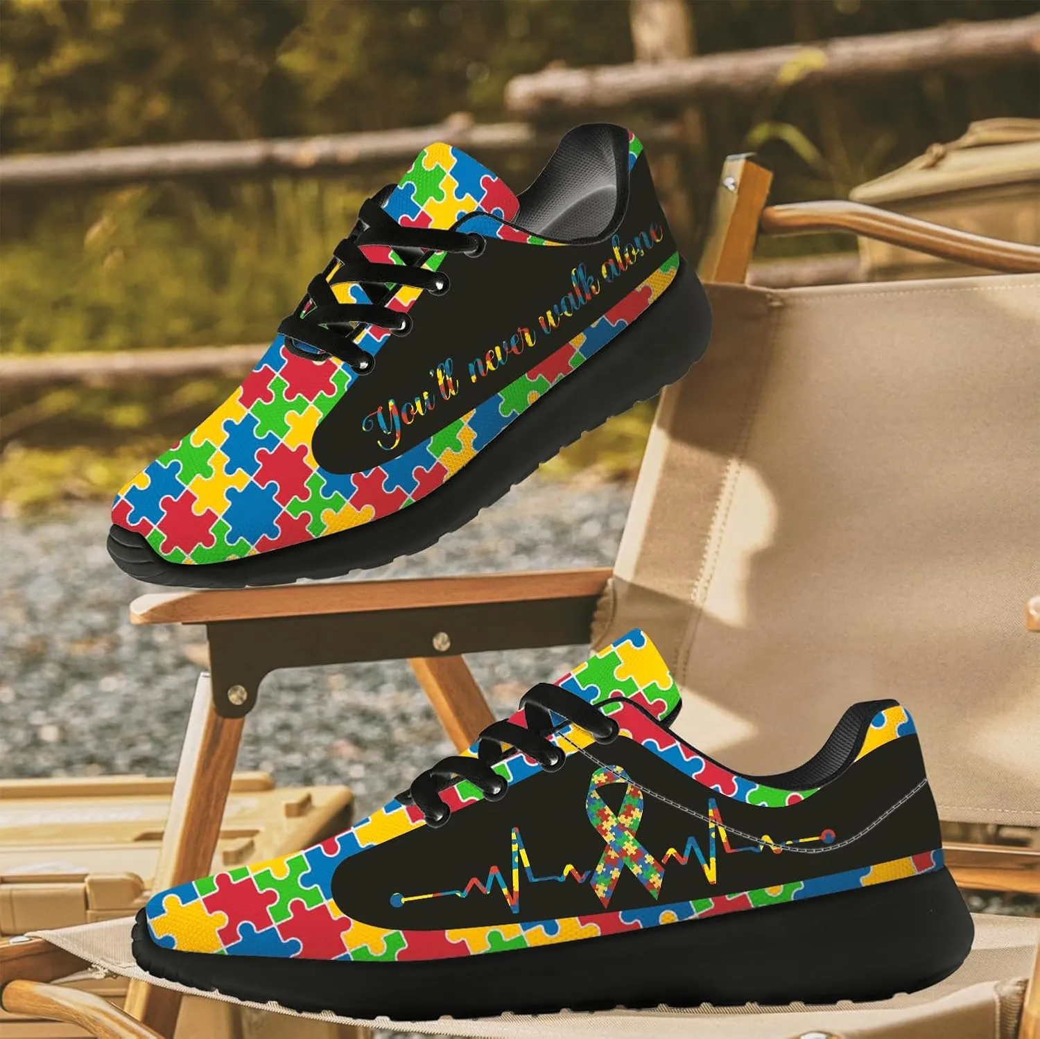 Autism Shoes for Women Men Running Shoes Lightweight Tennis Sneakers Gifts for Him Her