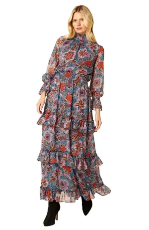 Bethany Dress Cerulean Flora