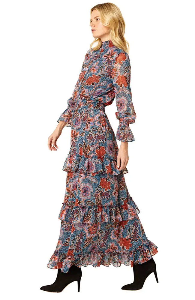 Bethany Dress Cerulean Flora