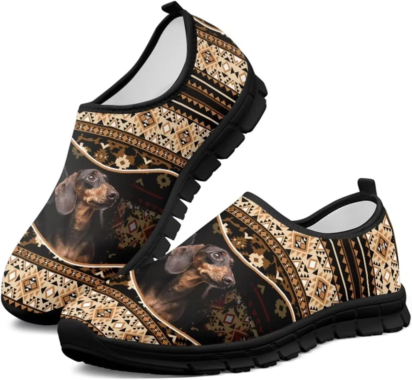 Binienty Aztec Slip on Shoes for Men Women Casual Hands Free Shoes No Laces Casual Loafers Travel Walking Footwear