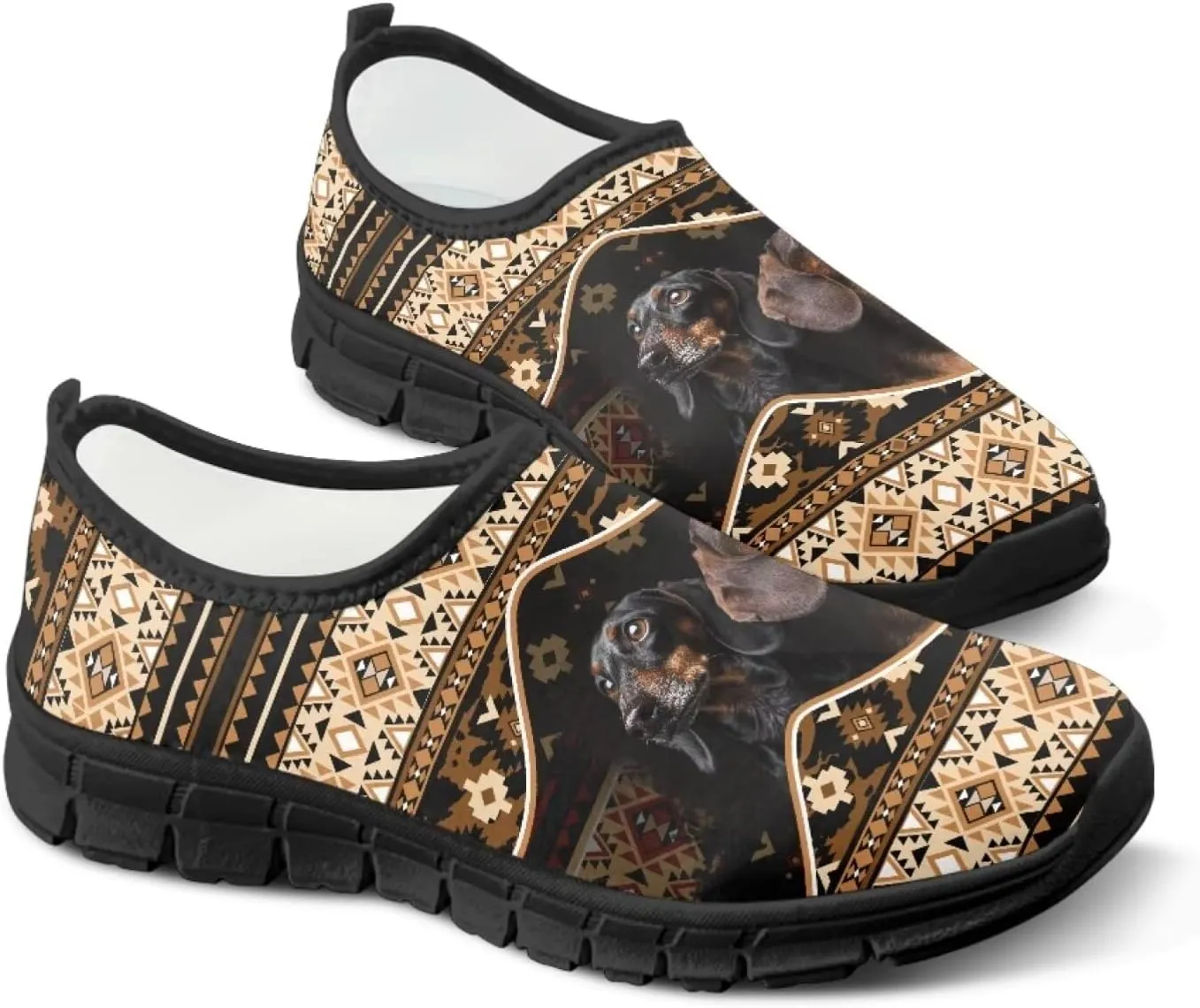 Binienty Aztec Slip on Shoes for Men Women Casual Hands Free Shoes No Laces Casual Loafers Travel Walking Footwear
