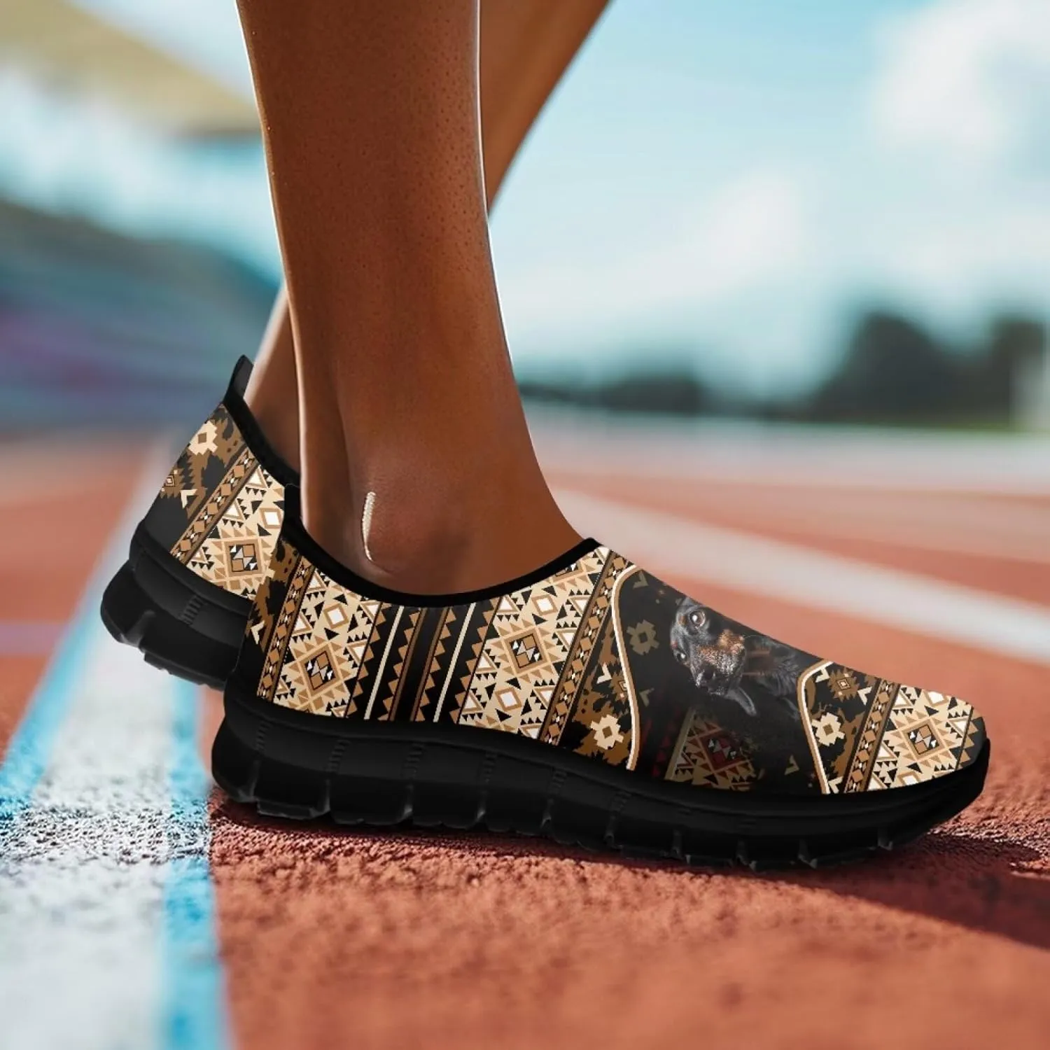 Binienty Aztec Slip on Shoes for Men Women Casual Hands Free Shoes No Laces Casual Loafers Travel Walking Footwear