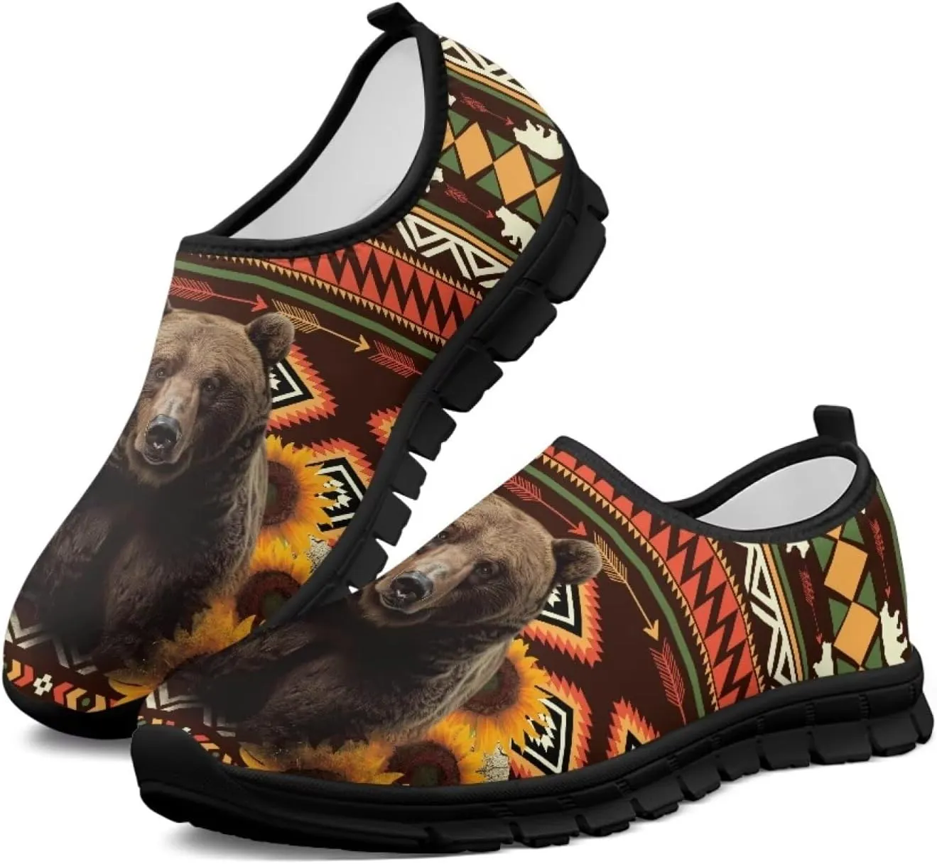 Binienty Aztec Slip on Shoes for Men Women Casual Hands Free Shoes No Laces Casual Loafers Travel Walking Footwear