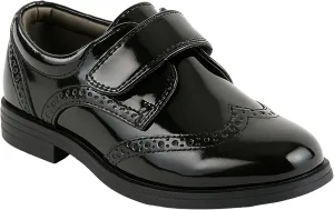 Boys Patent Synthetic Leather Dress Black Shoes Strap Brogue Formal Wedding Pageboy Footwear Size US Little Kid 11 - EU 28