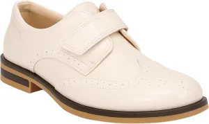 Boys Patent Synthetic Leather Dress Ivory Shoes Strap Brogue Formal Wedding Pageboy Footwear Size US Toddler 9 - EU 25
