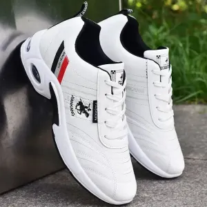 Breathable PU Leather Mens NonSlip Sneakers