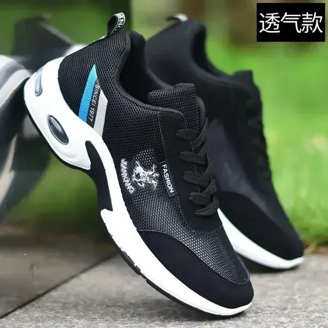 Breathable PU Leather Mens NonSlip Sneakers