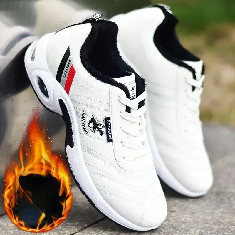 Breathable PU Leather Mens NonSlip Sneakers