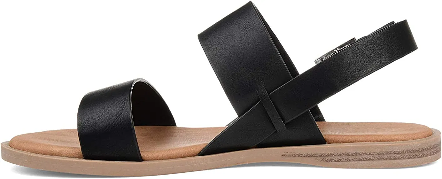 Brinley Co. Womens Dual Strap Open-Toe Sandal  Color Black Size 10M