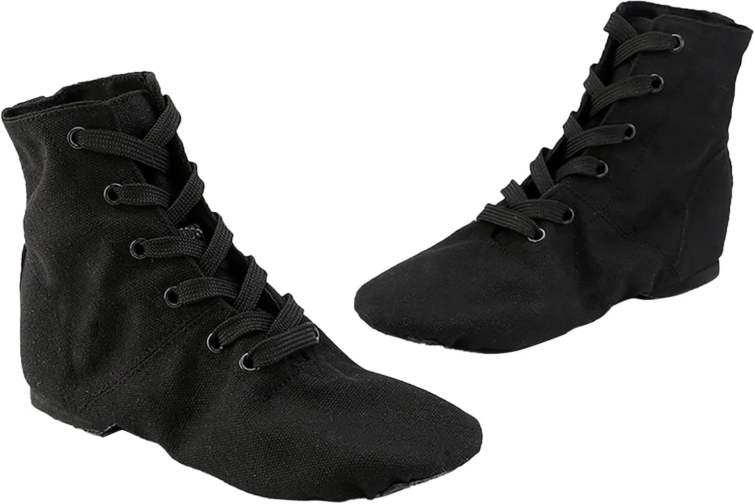 Canvas Jazz Dance Boots for Girls Boys Kids Unisex Ballet Shoes Solid Color Basic Lace Up Dancing Practice Sneakers