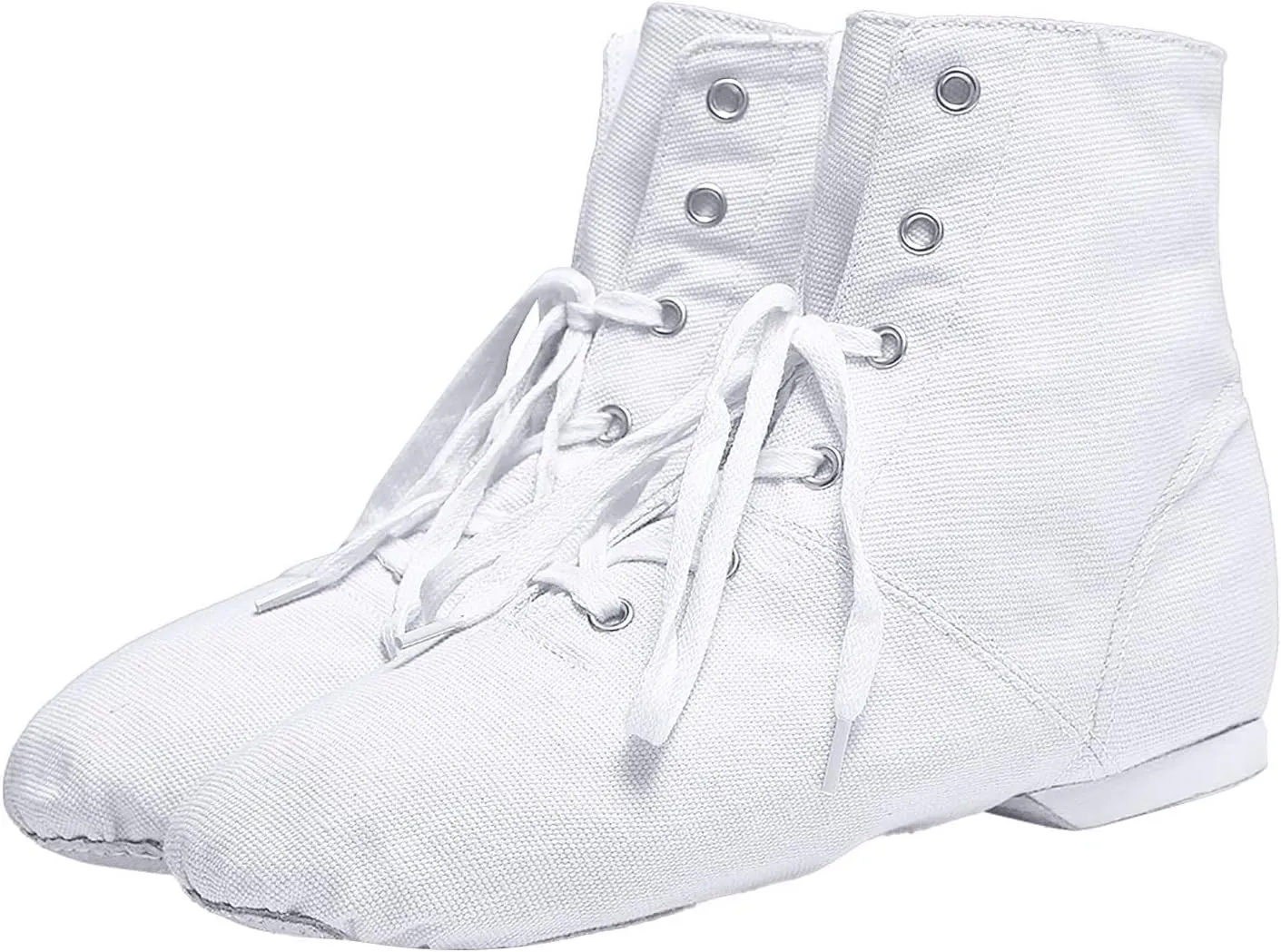 Canvas Jazz Dance Boots for Girls Boys Kids Unisex Ballet Shoes Solid Color Basic Lace Up Dancing Practice Sneakers