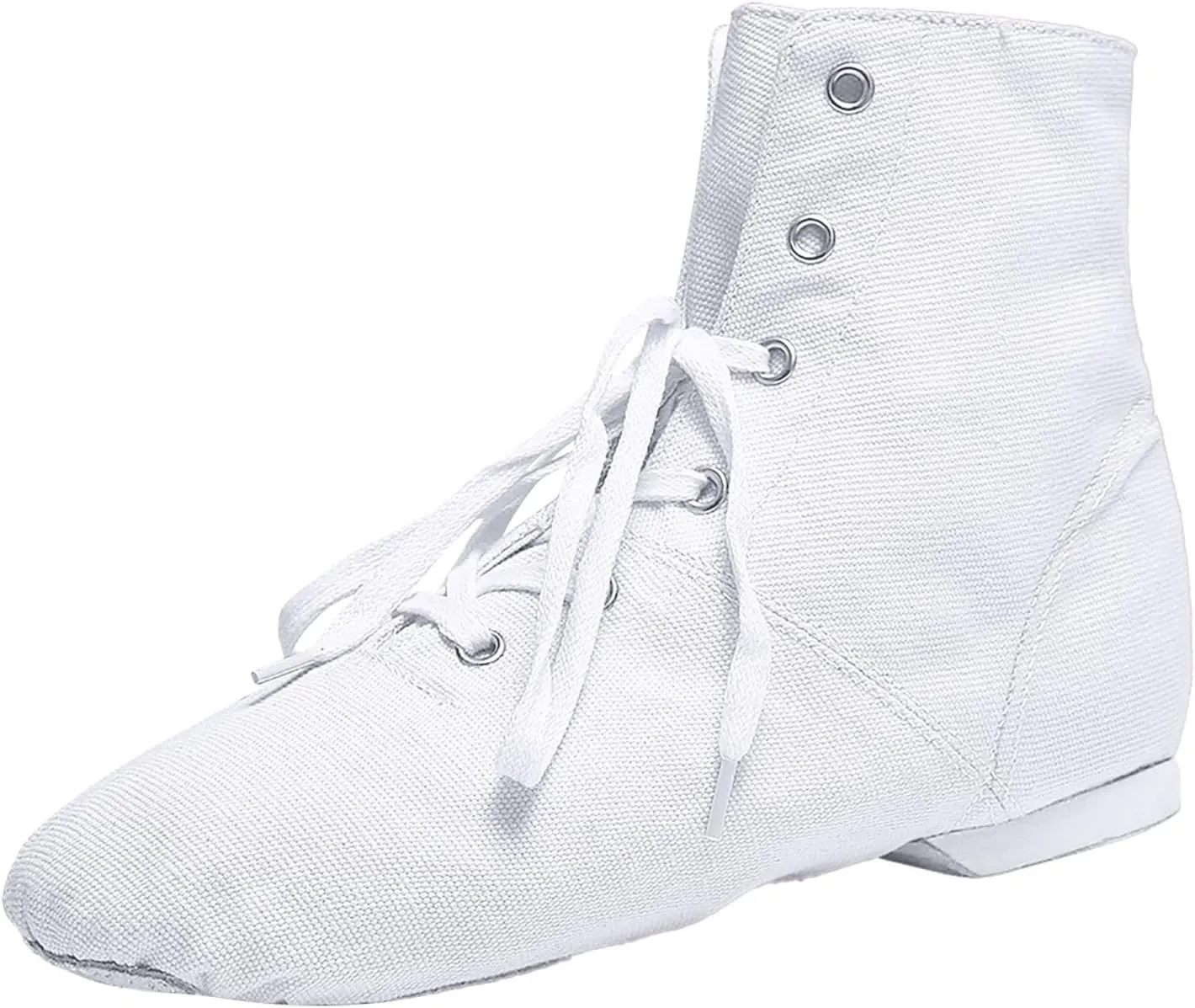 Canvas Jazz Dance Boots for Girls Boys Kids Unisex Ballet Shoes Solid Color Basic Lace Up Dancing Practice Sneakers