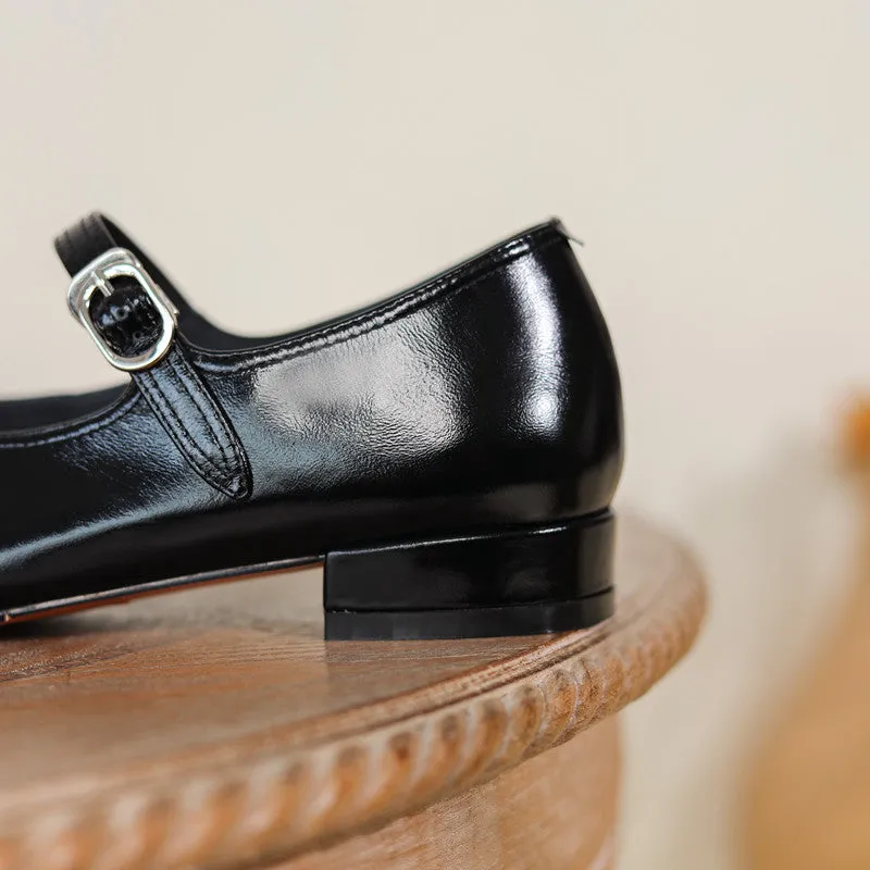Celeste Genuine Leather V Cut Mary Janes