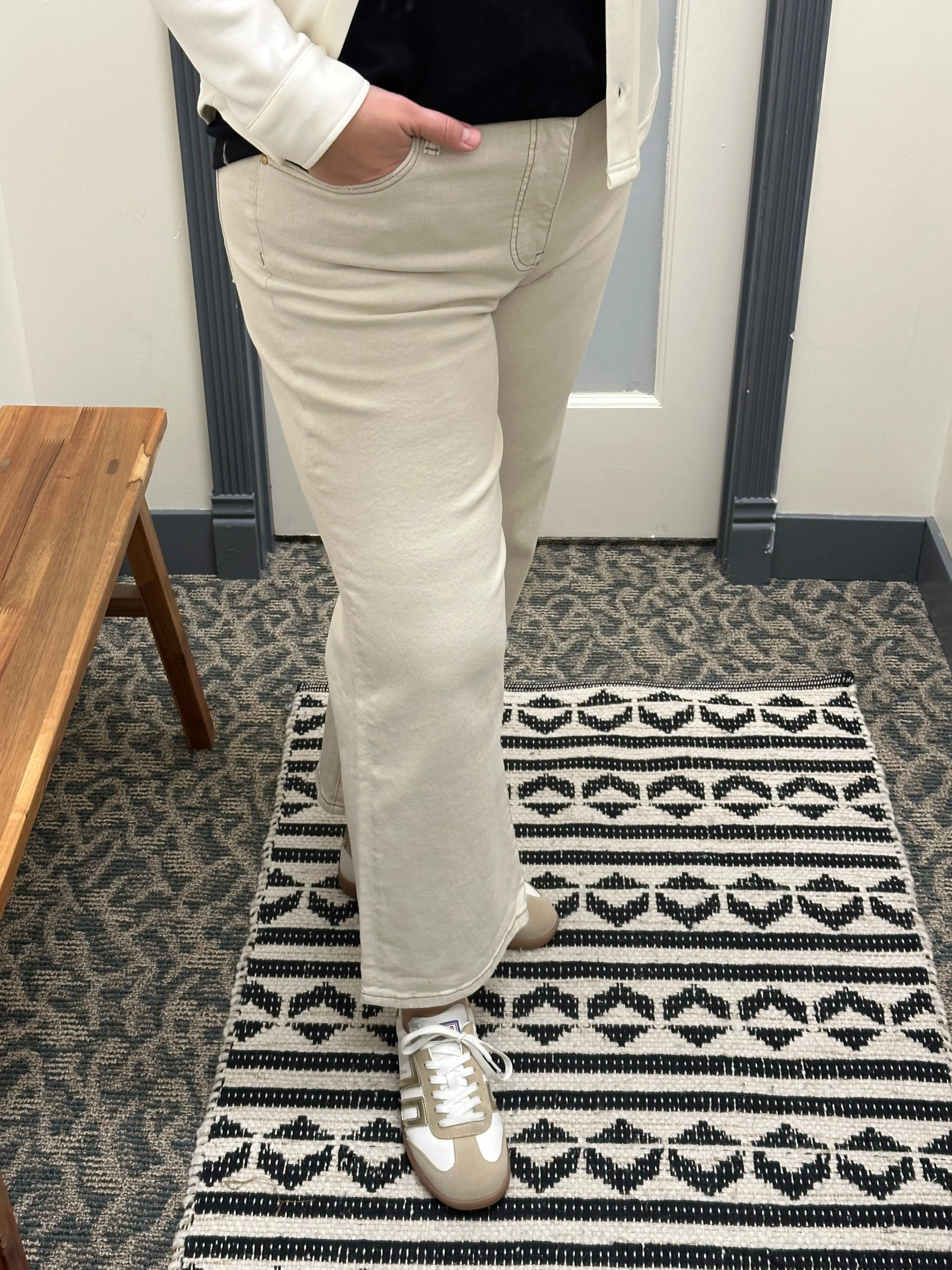Charlotte Ecru Wide Leg Jeans