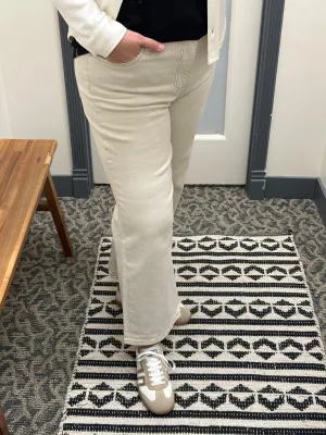 Charlotte Ecru Wide Leg Jeans