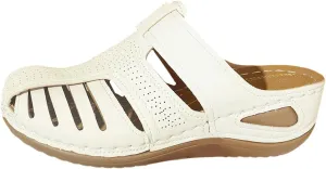 Closed toe Sandals Women Casual Arch Support Hollow Out Adjustable Slip On Retro Platform Sandals Comfortable Soft Soled Casual Shoes