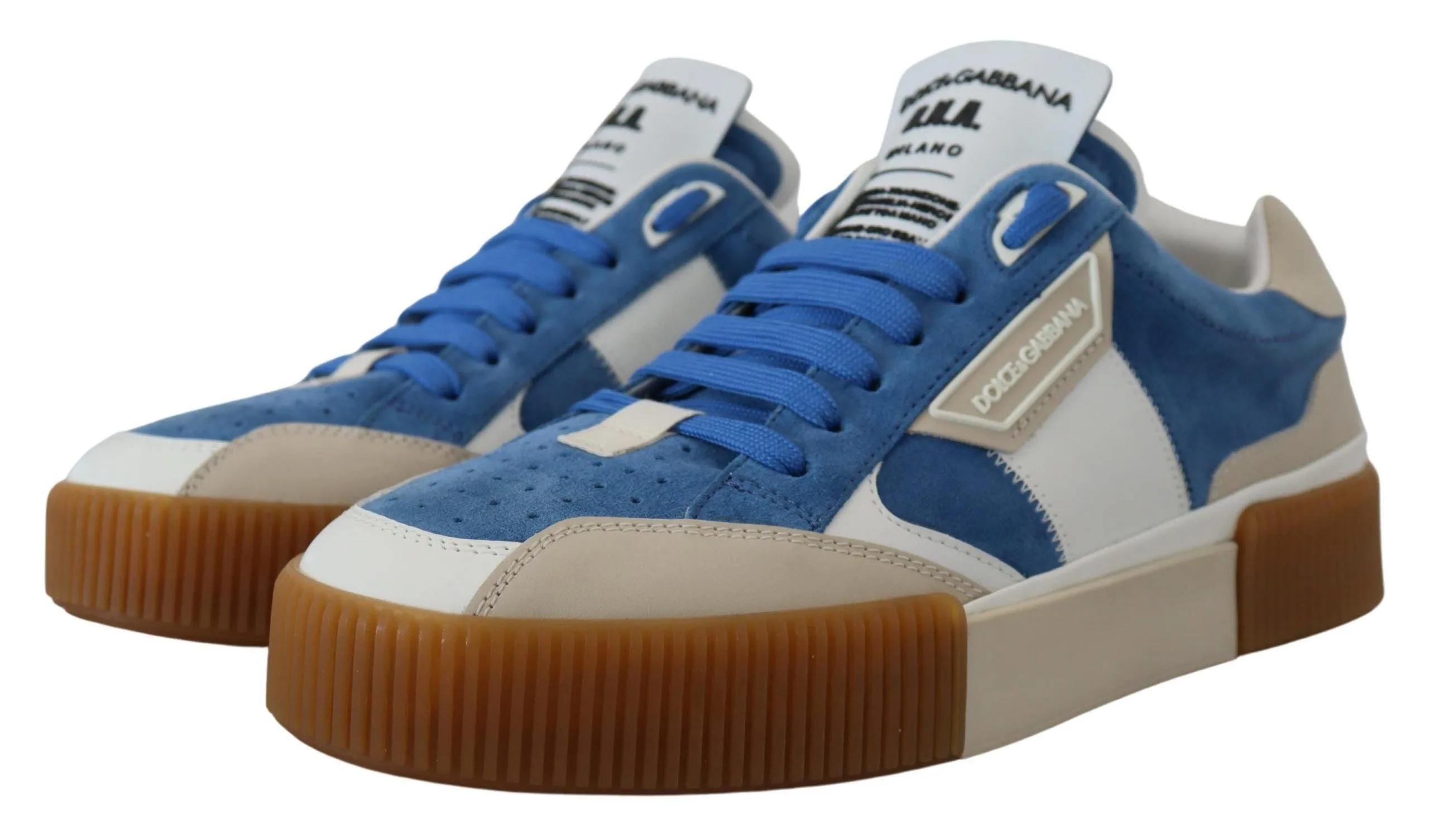 Dolce & Gabbana Multicolor Leather Low Top Casual Sneakers Shoes