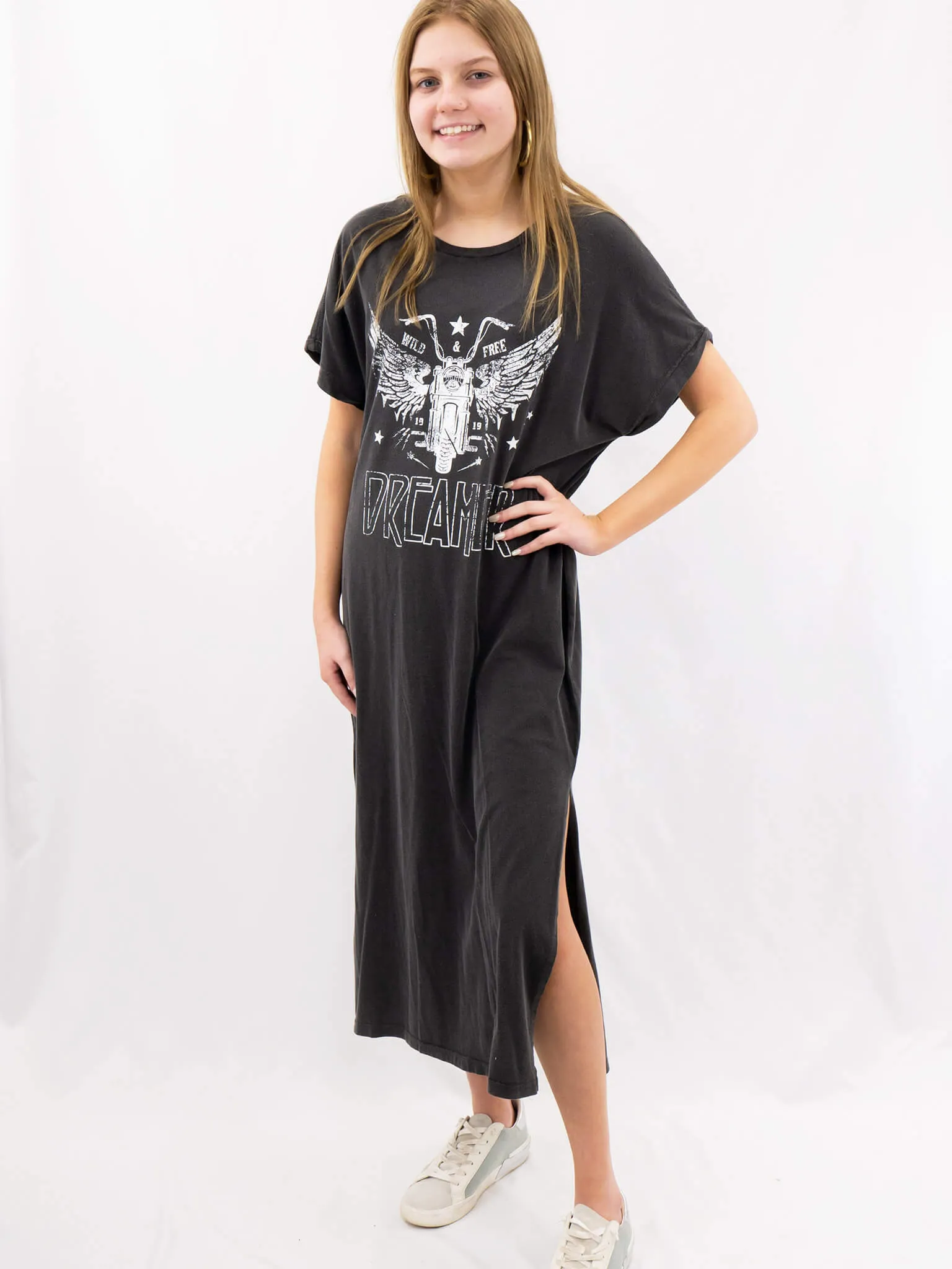 Dreamer Motorcycle Midi T-shirt Dress