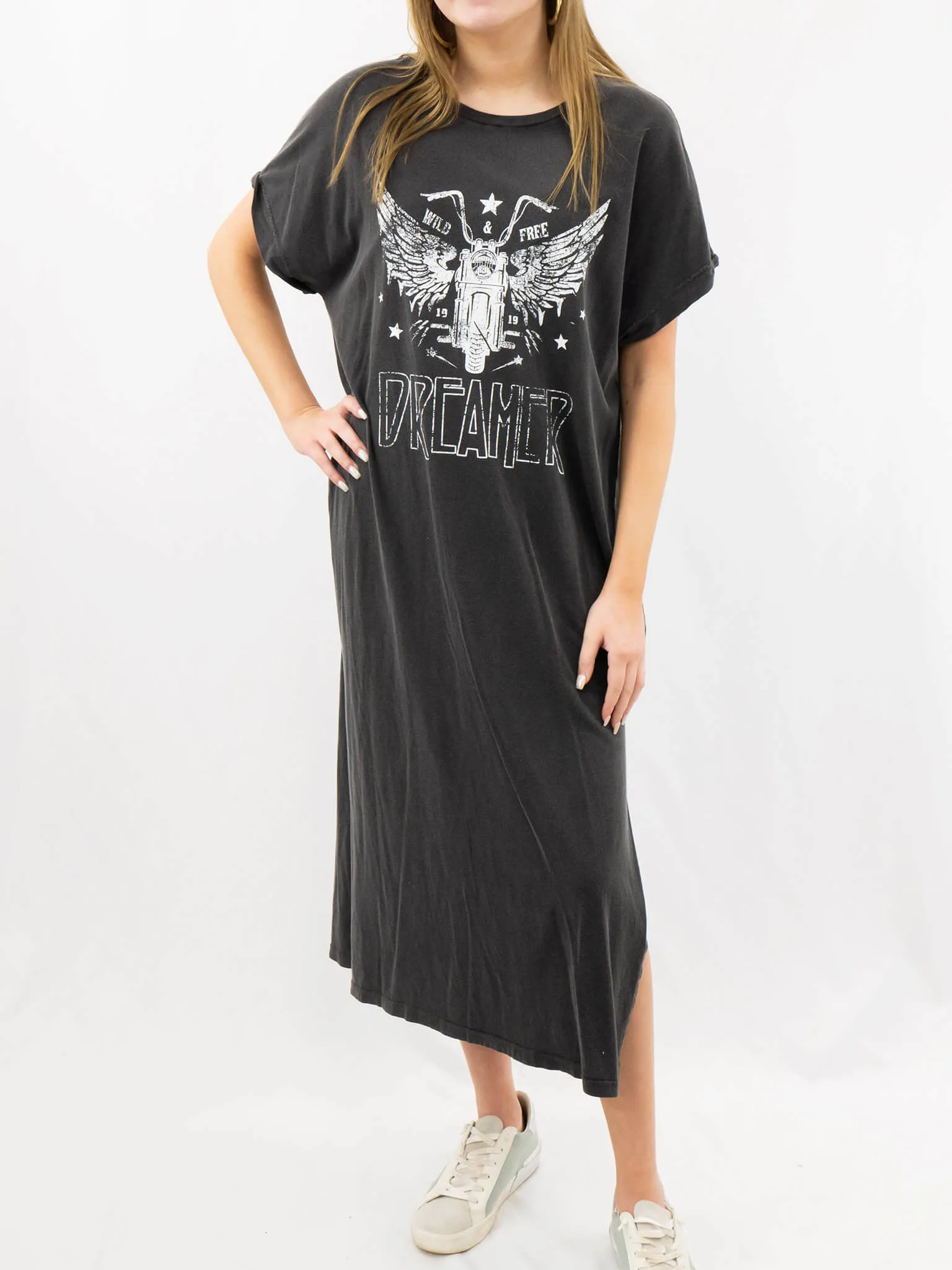 Dreamer Motorcycle Midi T-shirt Dress