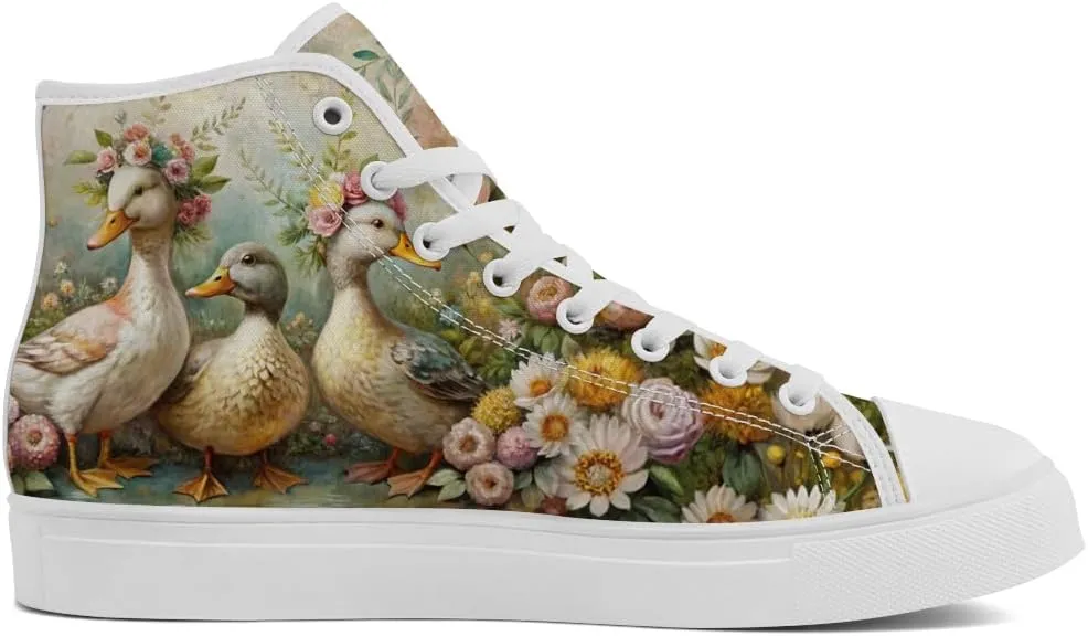 Duck High Top Canvas Shoes for Men Women High Top Sneakers Casual Shoes Gifts for Boys Girls