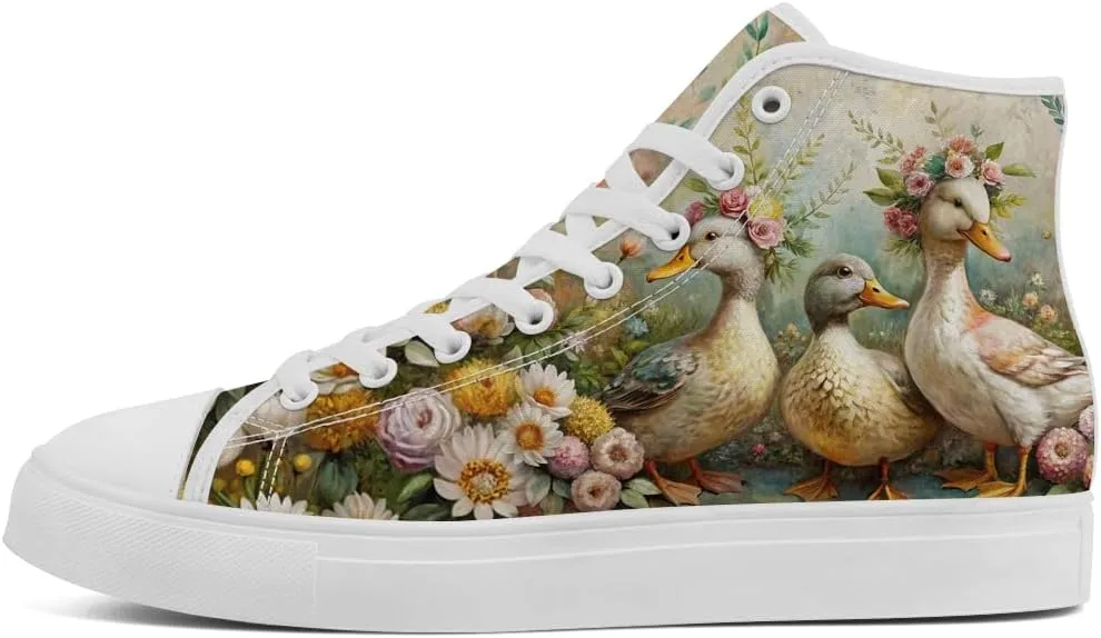 Duck High Top Canvas Shoes for Men Women High Top Sneakers Casual Shoes Gifts for Boys Girls