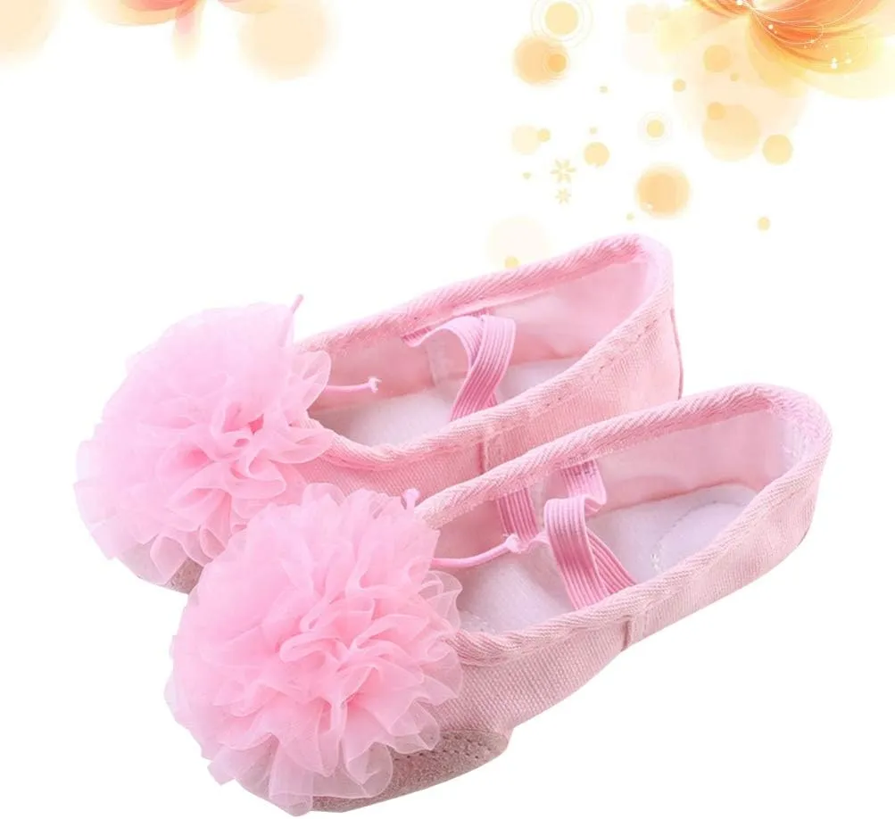 EXCEART 1 Pair Ballet Shoes Ladies Flat Dress Shoes Gymnastics Dance Shoe Yoga Shoes Girls Womens Slippers Shoes for Women Flats Pink Child Belly Dancing Shoes Three-Dimensional