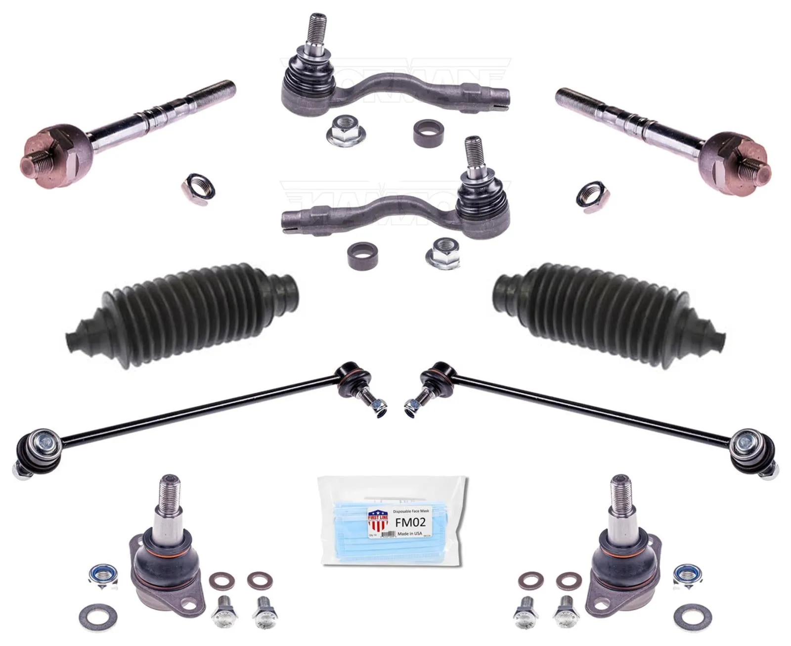Front Inner Outer Tie Rods Sway Bar links and Ball Joints for BMW X3 2011-2017