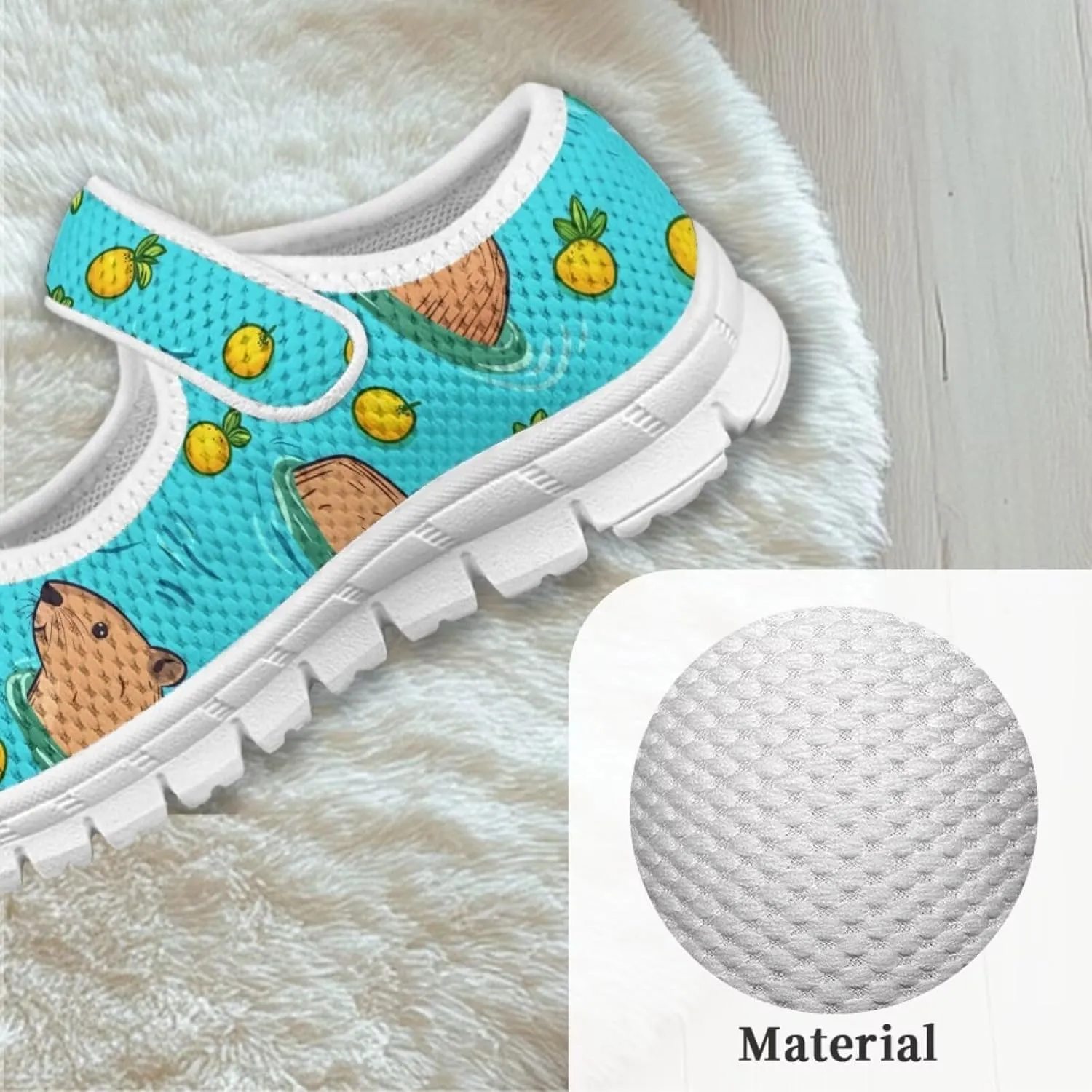 Girls Mary Jane Shoes School Uniform Shoes Little Girls Sneaker Slip-on Walking Shoes Mesh Breathable Casual Sport Shoes