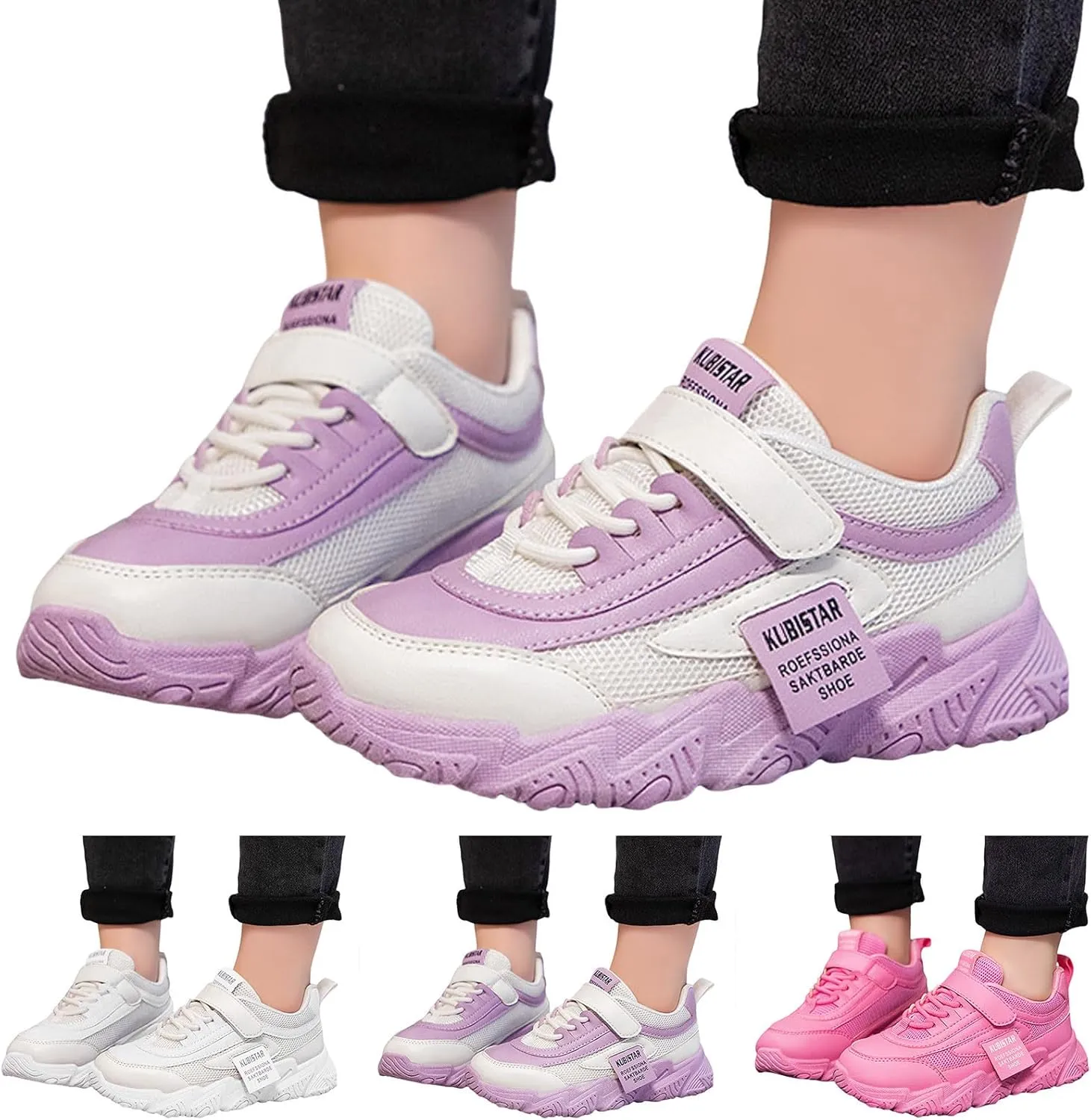Girls Sneakers,Sneakers for Girls Fashion Athletic Running Sport Sneakers Kids Comfortable Lace Up Mesh Walking Shoes