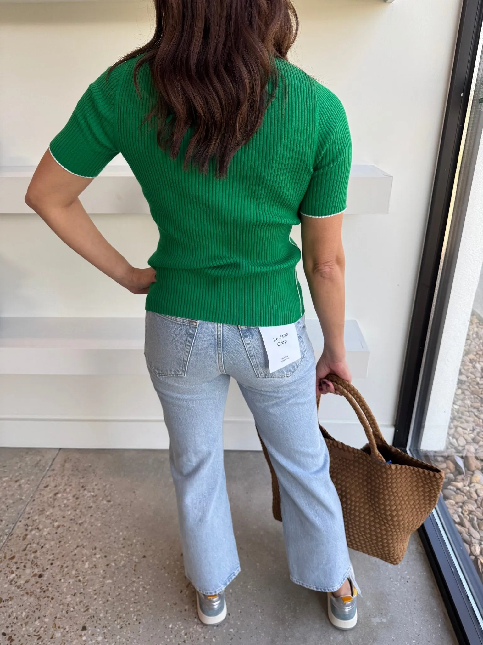 Green Mozza Short Sleeve Jumper