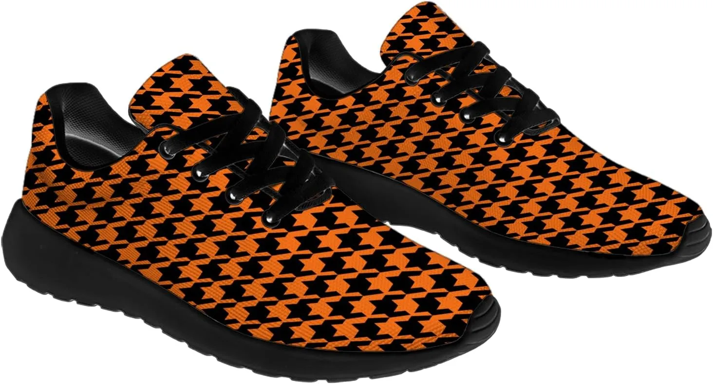 Houndstooth Print Shoes Women Men Lightweight Breathable Walking Tennis Shoes Running Sneakers Gifts for Dad Mom