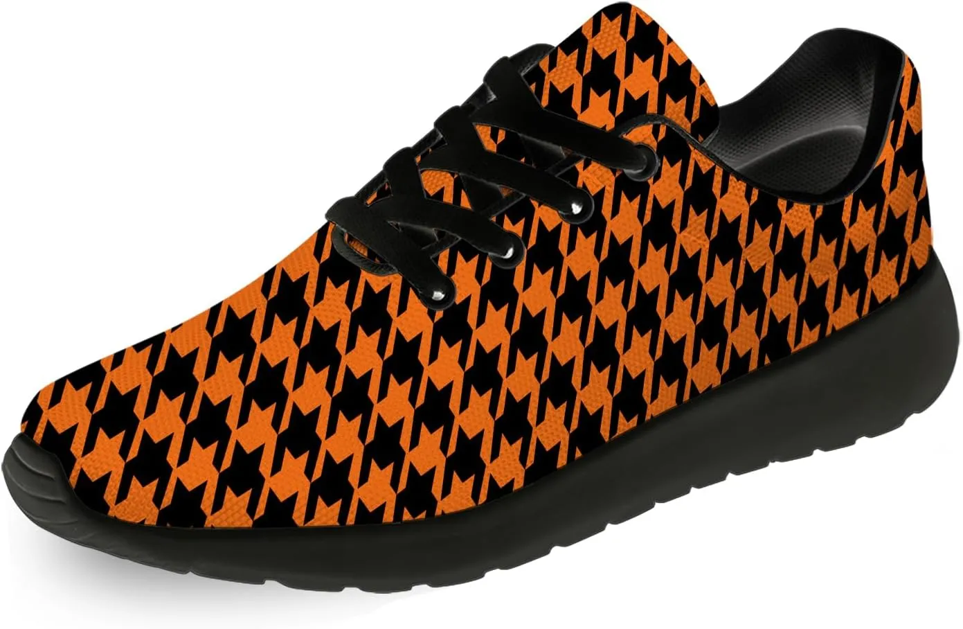 Houndstooth Print Shoes Women Men Lightweight Breathable Walking Tennis Shoes Running Sneakers Gifts for Dad Mom