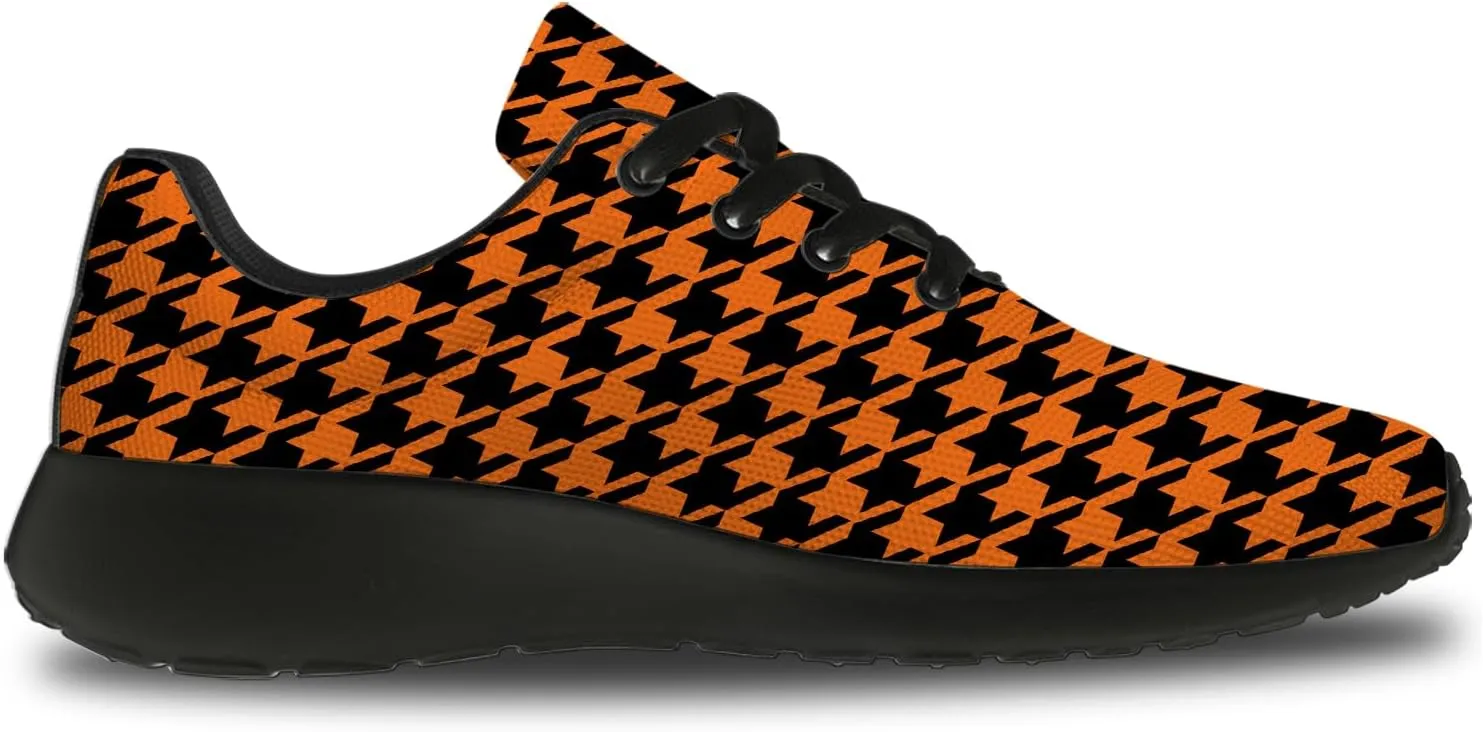 Houndstooth Print Shoes Women Men Lightweight Breathable Walking Tennis Shoes Running Sneakers Gifts for Dad Mom