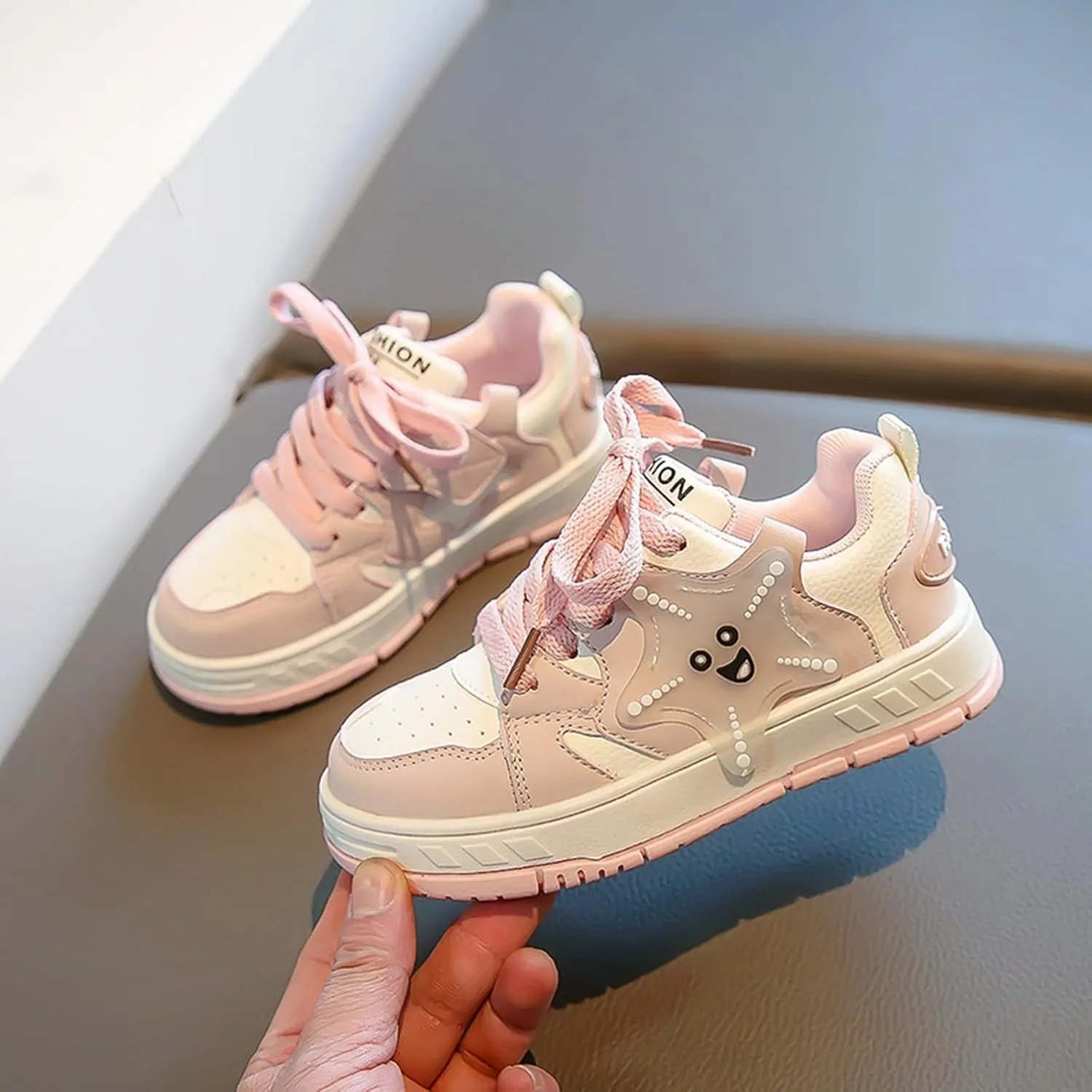 IWIHMIV Boys Slip On Sneakers Toddler Running Shoes Girls Tennis Shoes Lightweight Sneakers Lace Up Athletic Shoes Sports Shoes