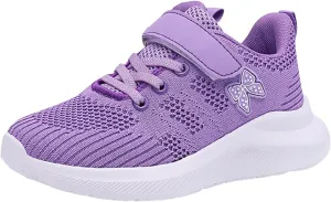 IWIHMIV Girl Tennis Shoes Girls Slip On Shoes Boys Breathable Sneakers Lightweight Kids Athletic Running Walking Shoes