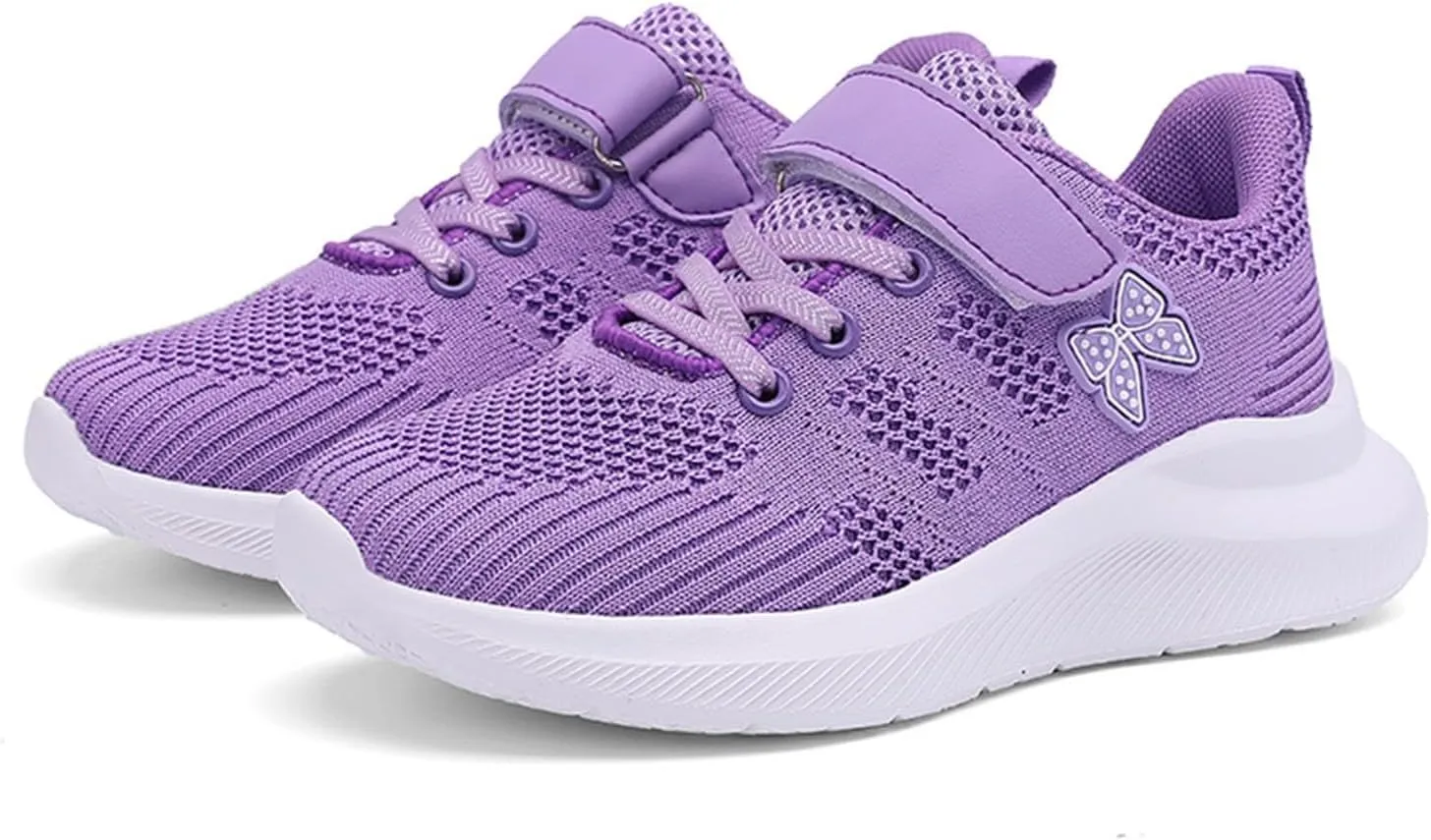 IWIHMIV Girl Tennis Shoes Girls Slip On Shoes Boys Breathable Sneakers Lightweight Kids Athletic Running Walking Shoes