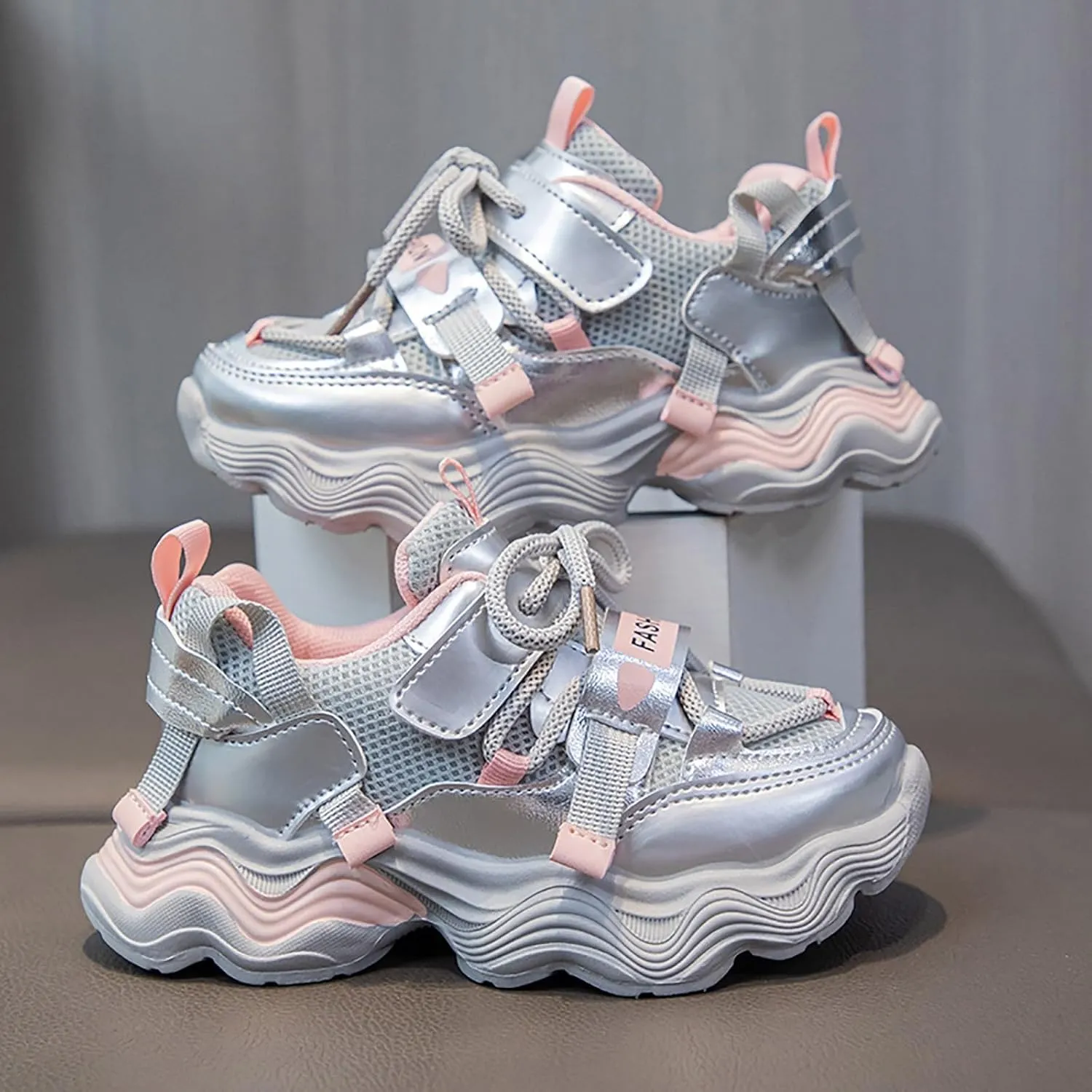 IWIHMIV Girls' Sneakers Toddler Athletic Shoes Breathable Boys Girls Sneakers Kids Sports Running Walking Shoes for Toddler