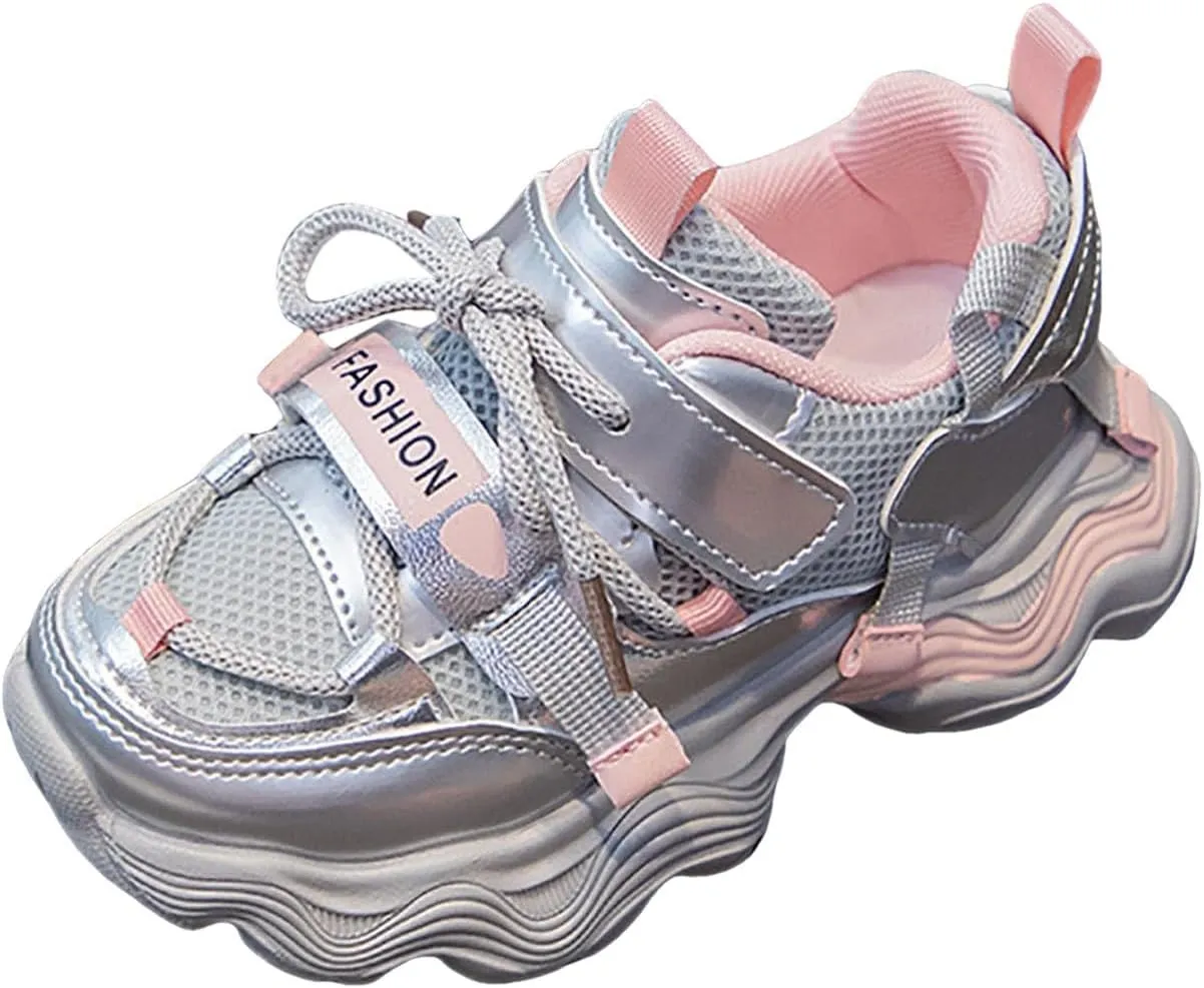 IWIHMIV Girls' Sneakers Toddler Athletic Shoes Breathable Boys Girls Sneakers Kids Sports Running Walking Shoes for Toddler