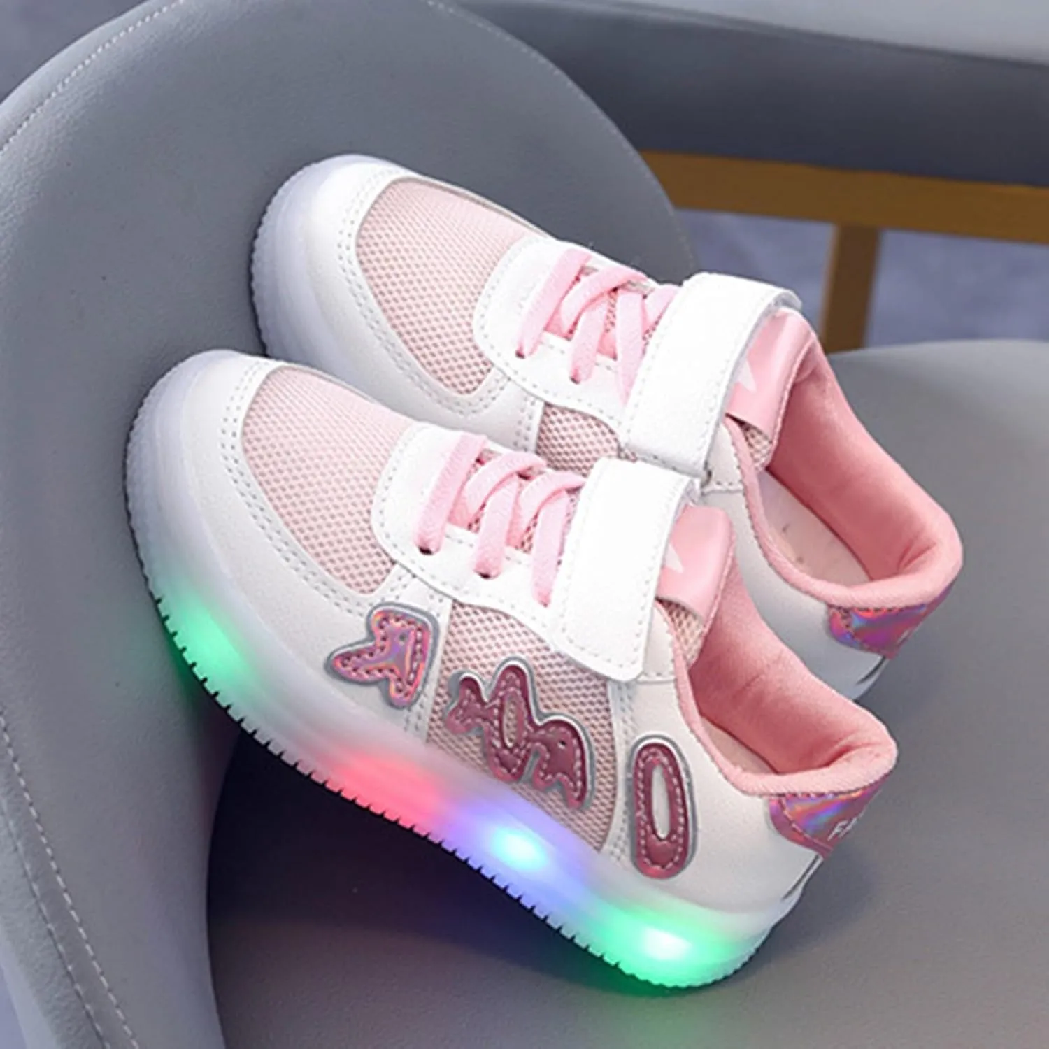 IWIHMIV Sneakers for Boys Kids Tennis Shoes Boys Light Up Sneaker Non Slip Running Shoes Comfortable Breathable Walking Shoes
