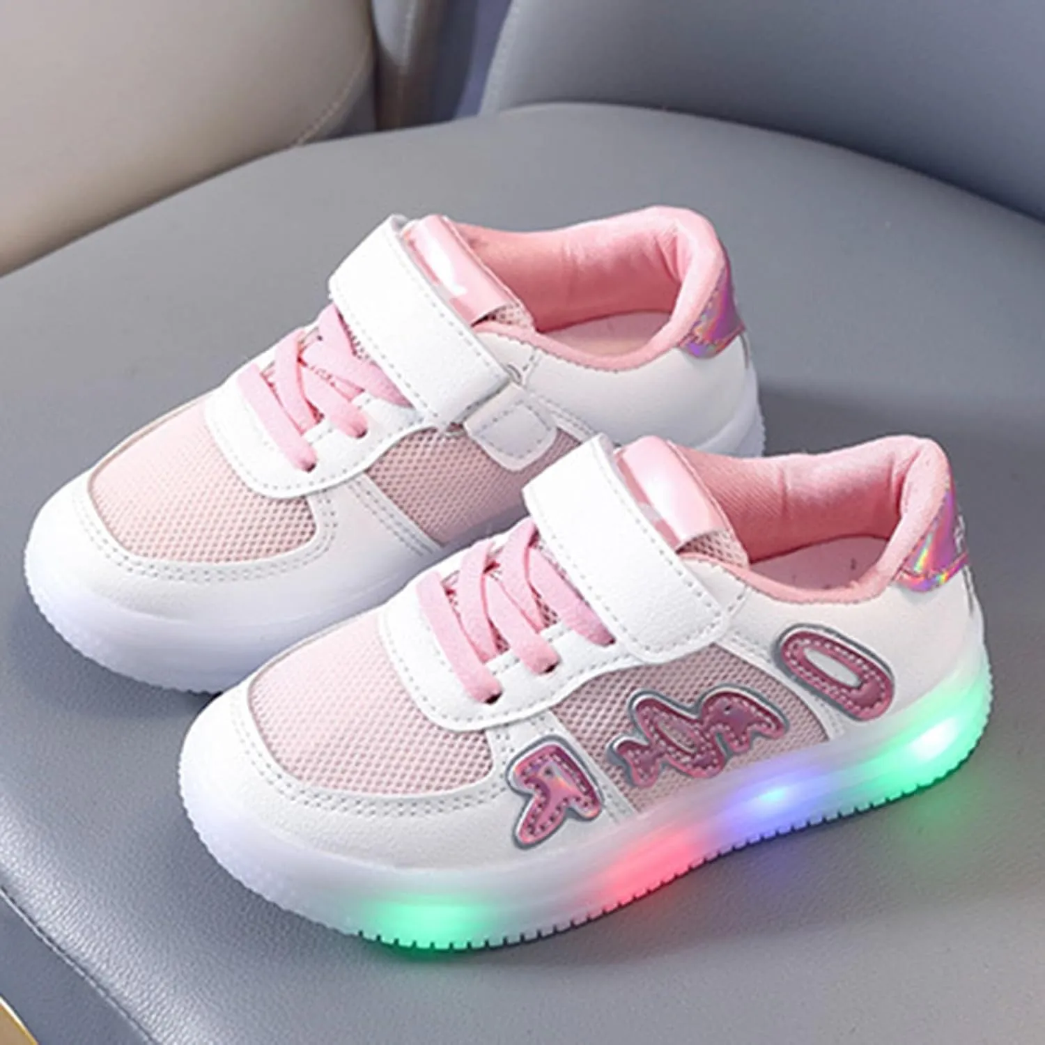 IWIHMIV Sneakers for Boys Kids Tennis Shoes Boys Light Up Sneaker Non Slip Running Shoes Comfortable Breathable Walking Shoes