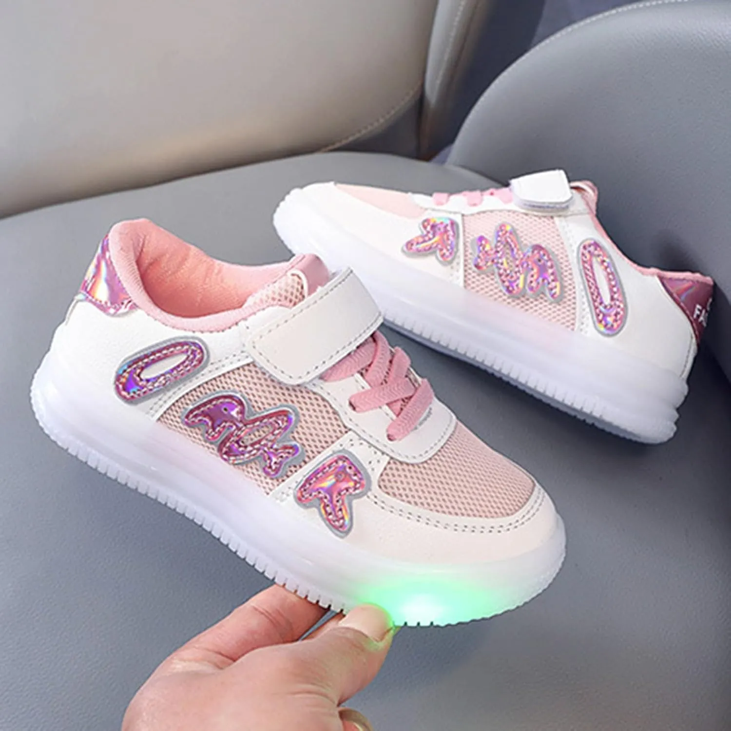 IWIHMIV Sneakers for Boys Kids Tennis Shoes Boys Light Up Sneaker Non Slip Running Shoes Comfortable Breathable Walking Shoes