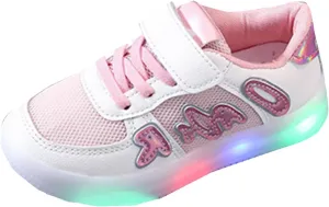 IWIHMIV Sneakers for Boys Kids Tennis Shoes Boys Light Up Sneaker Non Slip Running Shoes Comfortable Breathable Walking Shoes