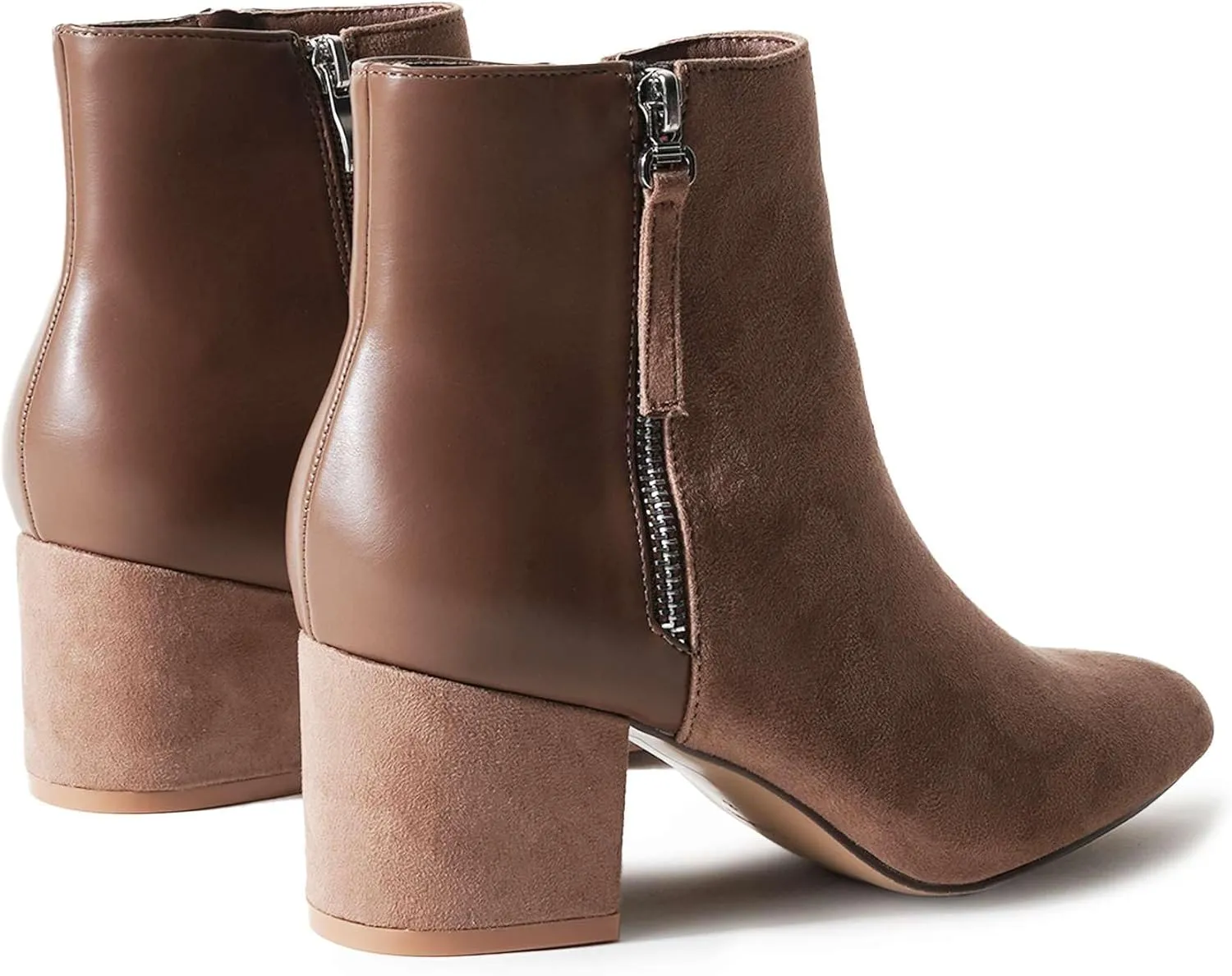 J. Adams Zuma Ankle Bootie  Closed Pointed Toe Low Block Heel Zip Up Boot