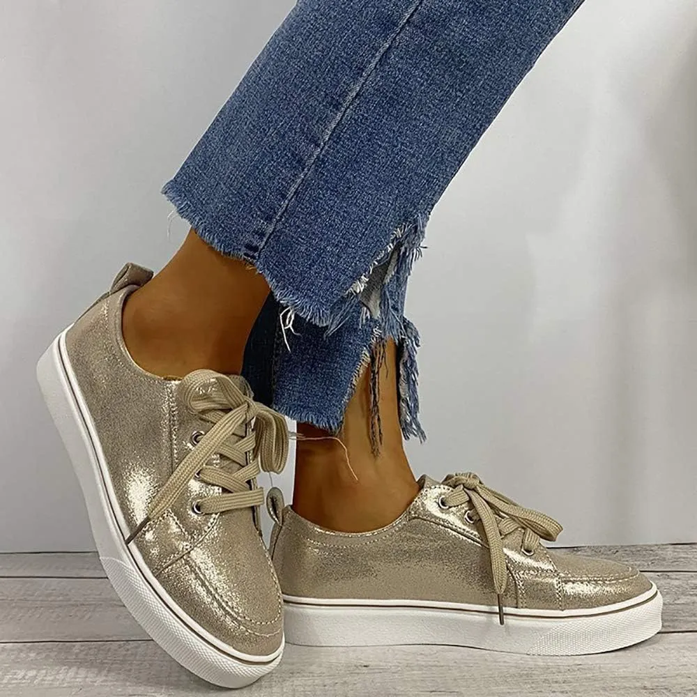 JITUUE Women Flat Sneakers Skateboard Shoes Sneakers