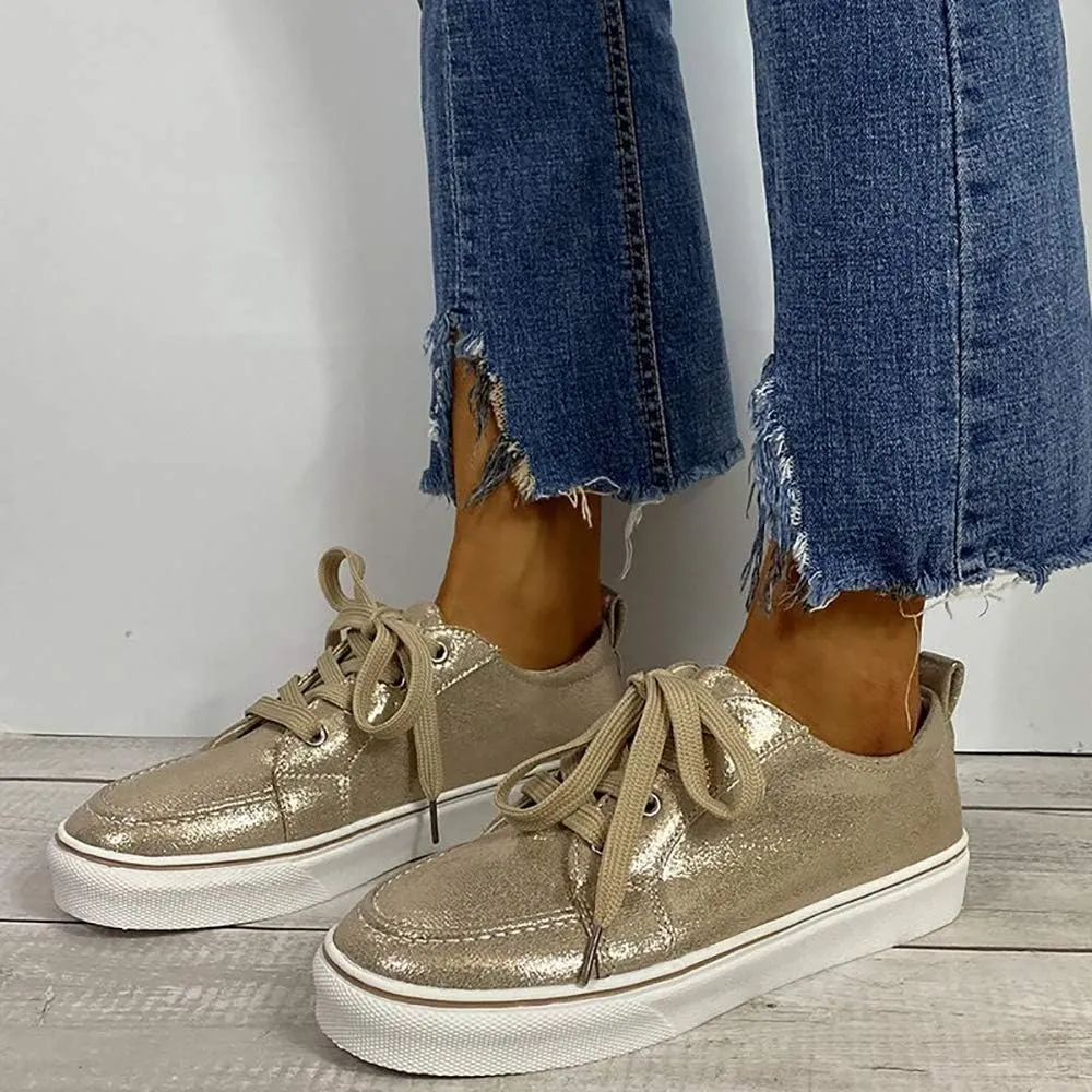 JITUUE Women Flat Sneakers Skateboard Shoes Sneakers