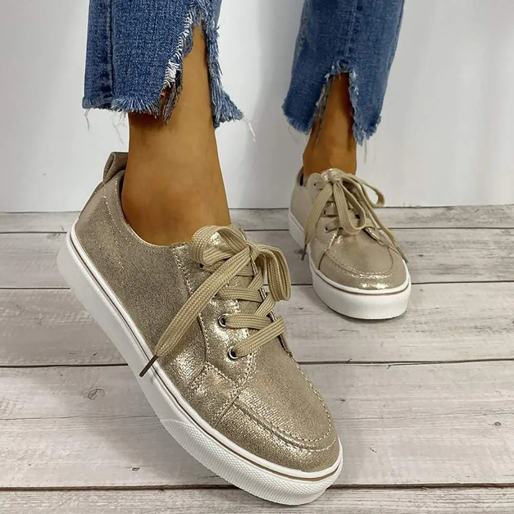 JITUUE Women Flat Sneakers Skateboard Shoes Sneakers